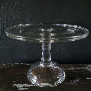 Antique EAPG Clear Cake Pedestal / Clear Glass Cake Stand, Dessert Stand